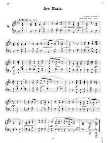 Partition complète, Ave Maria, F major, G major, Arcadelt, Jacob par Jacob Arcadelt