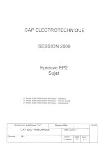 Intervention technique 2006 CAP Electrotechnique