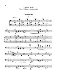 Partition violoncelles, Valses nobles et sentimentales, Ravel, Maurice