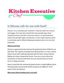 Is Silicone risk-free for use with meals