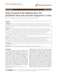Early nocturnal meal skipping alters the peripheral clock and increases lipogenesis in mice