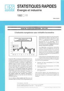 STATISTIQUES RAPIDES Énergie et industrie. 1992 11