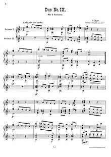 Partition complète, Duo No.9, D minor, Darr, Adam