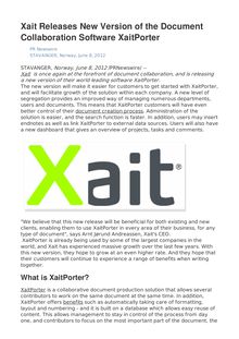 Xait Releases New Version of the Document Collaboration Software XaitPorter