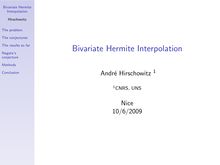 Bivariate Hermite interpolation
