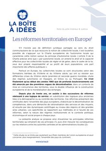 [NOTE] Les réformes territoriales en Europe