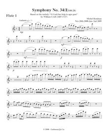 Partition flûte 1, Symphony No.34, F major, Rondeau, Michel