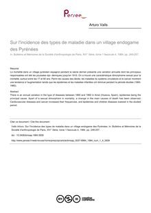Sur l incidence des types de maladie dans un village endogame des Pyrénées - article ; n°4 ; vol.1, pg 249-257