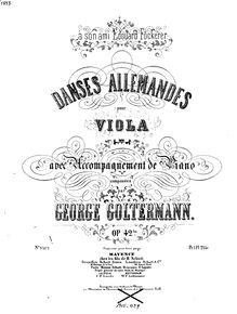 Partition de viole de gambe (alternate pour violoncelle), German Dances, Op.42