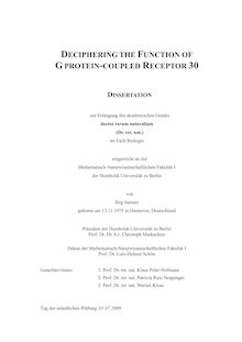 Deciphering the function of G protein-coupled receptor 30 [Elektronische Ressource] / von Jörg Isensee