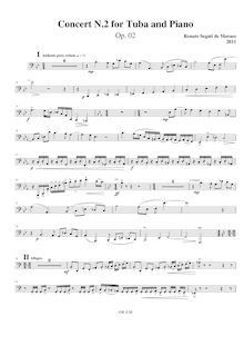 Partition Tuba , partie, Concerto No.2 pour Tuba et Piano, Moraes, Renato Segati