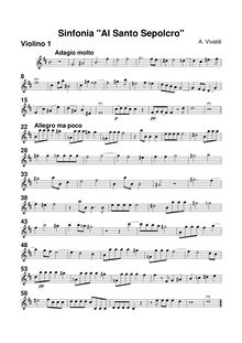 Partition corde partsViolins I, violons II, violons III (=altos), altos, violoncelles/Basses, Sinfonia en B minor  Al Santo Sepolcro , RV 169