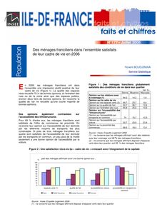 Des ménages franciliens dans l ensemble satisfaits  de leur cadre de vie en 2006