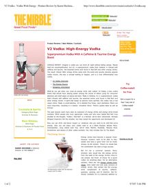 V2 Vodka - Vodka With Energy - Product Review by  Karen Hochman ...