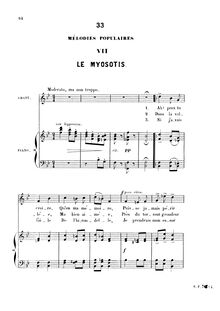 Partition 3, Le myosotis, 40 Mélodies Poésies françaises par Victor Wilder