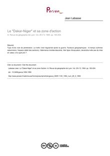 Le Dakar-Niger et sa zone d action - article ; n°3 ; vol.29, pg 183-204