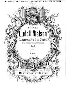 Partition viole de gambe, corde quatuor No.2, Op.5, C minor, Nielsen, Ludolf