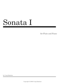 Partition de piano, flûte , partie, Sonata pour flûte et Piano I