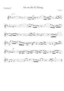 Partition violon 2, Orchestral  No.3, Overture, D major, Bach, Johann Sebastian
