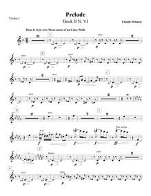 Partition violons I, préludes (Deuxième livre), Debussy, Claude