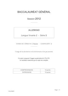 Bac 2012 S Allemand LV2