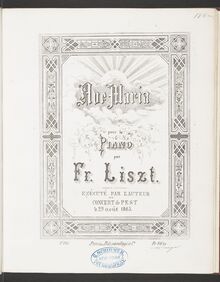Partition Ave Maria (Die Glocken von Rom) (S.182), Collection of Liszt editions, Volume 10 par Ruth Dana