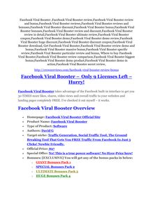 Facebook Viral Booster Review and (MASSIVE) $23,800 BONUSES