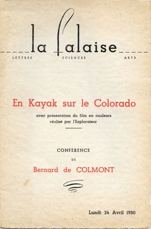 Conférence Bernard de COLMONT KAYAK COLORADO 24 avril 1950