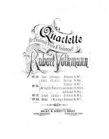 Partition violon 2, corde quatuor No.6, Op.43, E♭ major, Volkmann, Robert