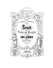 Partition de piano, violon Sonata, Op.19, Sjögren, Emil