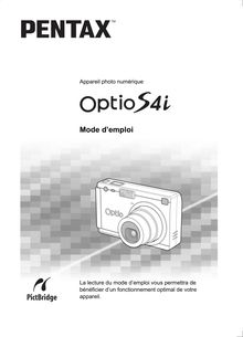 Notice Appareil Photo numériques Pentax  Optio S4i