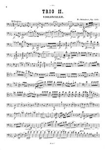 Partition violoncelle, Piano Trio en E-flat major, D.929, E♭ major