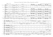 Partition complète, violon et hautbois Concerto en F major, F, Stölzel, Gottfried Heinrich