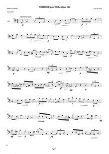 Partition complète, Romance pour Tuba solo, Plante, Cyril