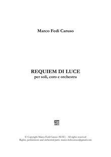 Partition compléte, Requiem di Luce, A Requiem Of Light