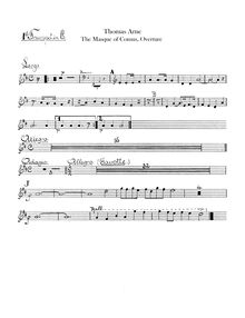Partition trompette 1, 2 (C), Comus, The Masque of Comus, Arne, Thomas Augustine