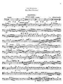 Partition basson 1, 2, Ruy Blas Overture, Op.95, Mendelssohn, Felix