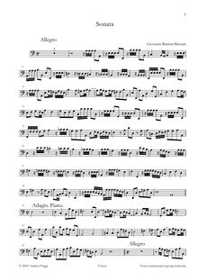 Partition Basso, Sonata en A minor pour 2 aigu instruments et basso continuo