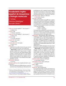Vocabulario inglés-español de bioquímica y biología molecular (1.ª entrega)