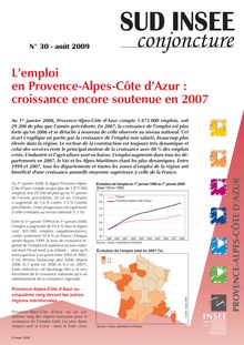 L emploi en Provence-Alpes-Côte d Azur : croissance encore soutenue en 2007