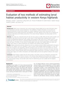 Evaluation of two methods of estimating larval habitat productivity in western Kenya highlands
