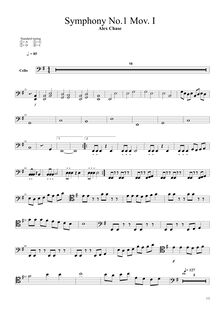 Partition violoncelles Mov. I, Symphony No.1 en E minor, E minor