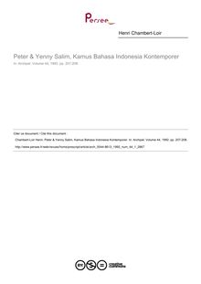 Peter & Yenny Salim, Kamus Bahasa Indonesia Kontemporer  ; n°1 ; vol.44, pg 207-208