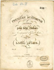 Partition parties complètes, Symphonie Concertante No.1, Op.48, Spohr, Louis