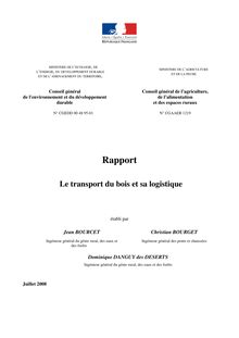 Le transport du bois et sa logistique. Rapport n° CGEDD 004895-01 et n° CGAAER 1219.