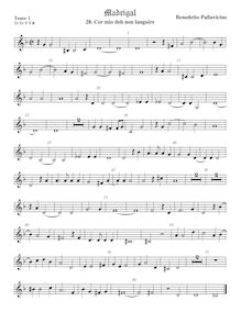 Partition ténor viole de gambe 1, aigu clef, Madrigali a 5 voci, Libro 6 par Benedetto Pallavicino