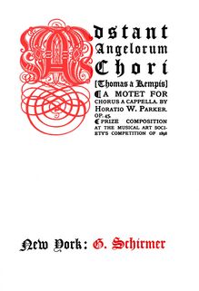 Partition Cover Pages (color), Adstant Angelorum Chori, Motet for Unaccompanied Chorus
