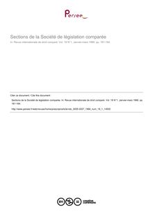 Sections de la Société de législation comparée - autre ; n°1 ; vol.18, pg 181-184