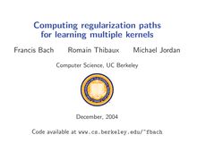Computing regularization paths for learning multiple kernels