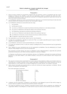 Statuts adoptés au congrès constitutif de Limoges